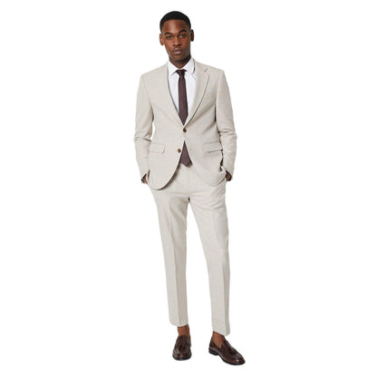 Neutral - Lifestyle - Burton Mens Semi Plain Single-Breasted Slim Suit Jacket