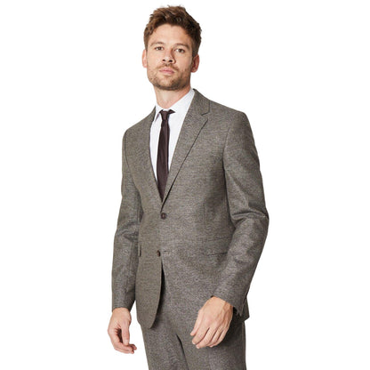 Brown - Front - Burton Mens Heritage Puppytooth Suit Jacket