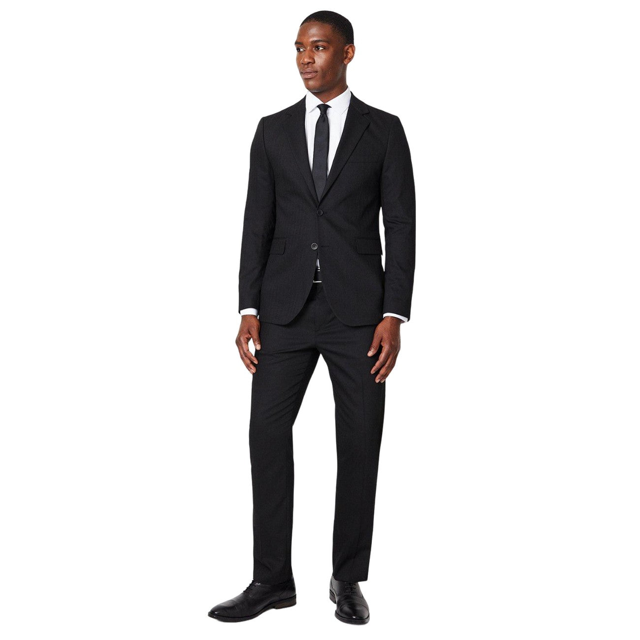 Black - Lifestyle - Burton Mens Herringbone Single-Breasted Suit Jacket