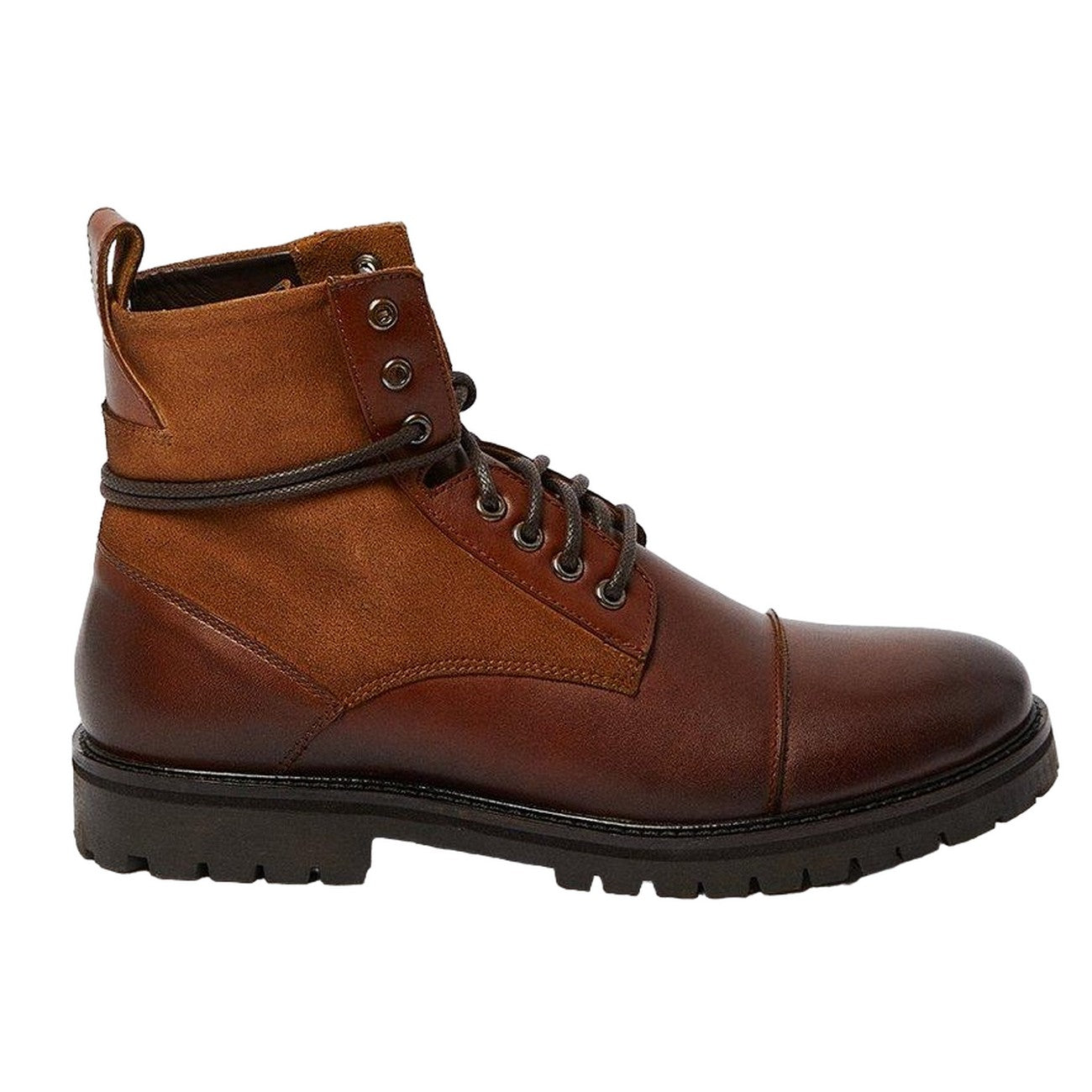 Dark Brown - Back - Burton Mens Brighton Leather Lace Up Boots