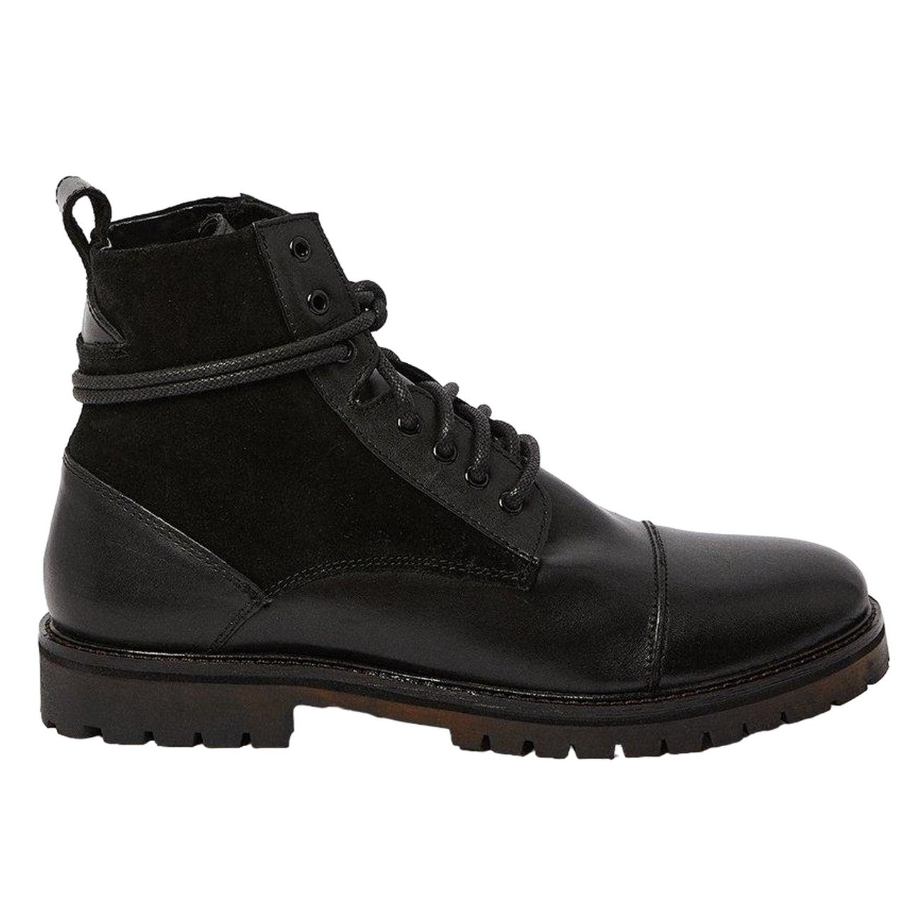 Black - Back - Burton Mens Brighton Leather Lace Up Boots