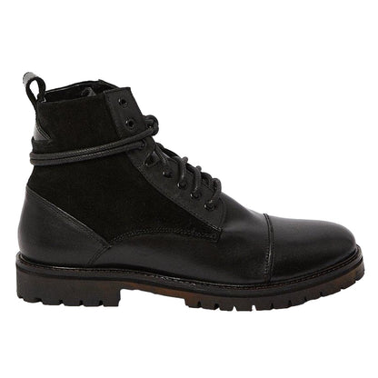 Black - Back - Burton Mens Brighton Leather Lace Up Boots
