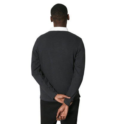 Dark Grey - Back - Burton Mens Embroidered Rugby Shirt