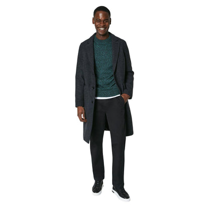 Charcoal - Lifestyle - Burton Mens Textured Wool Three Button Overcoat