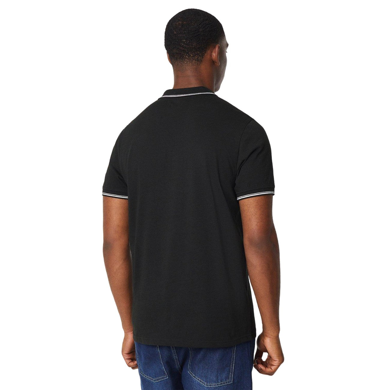 Black - Back - Burton Mens Bowling Stripe Polo Shirt