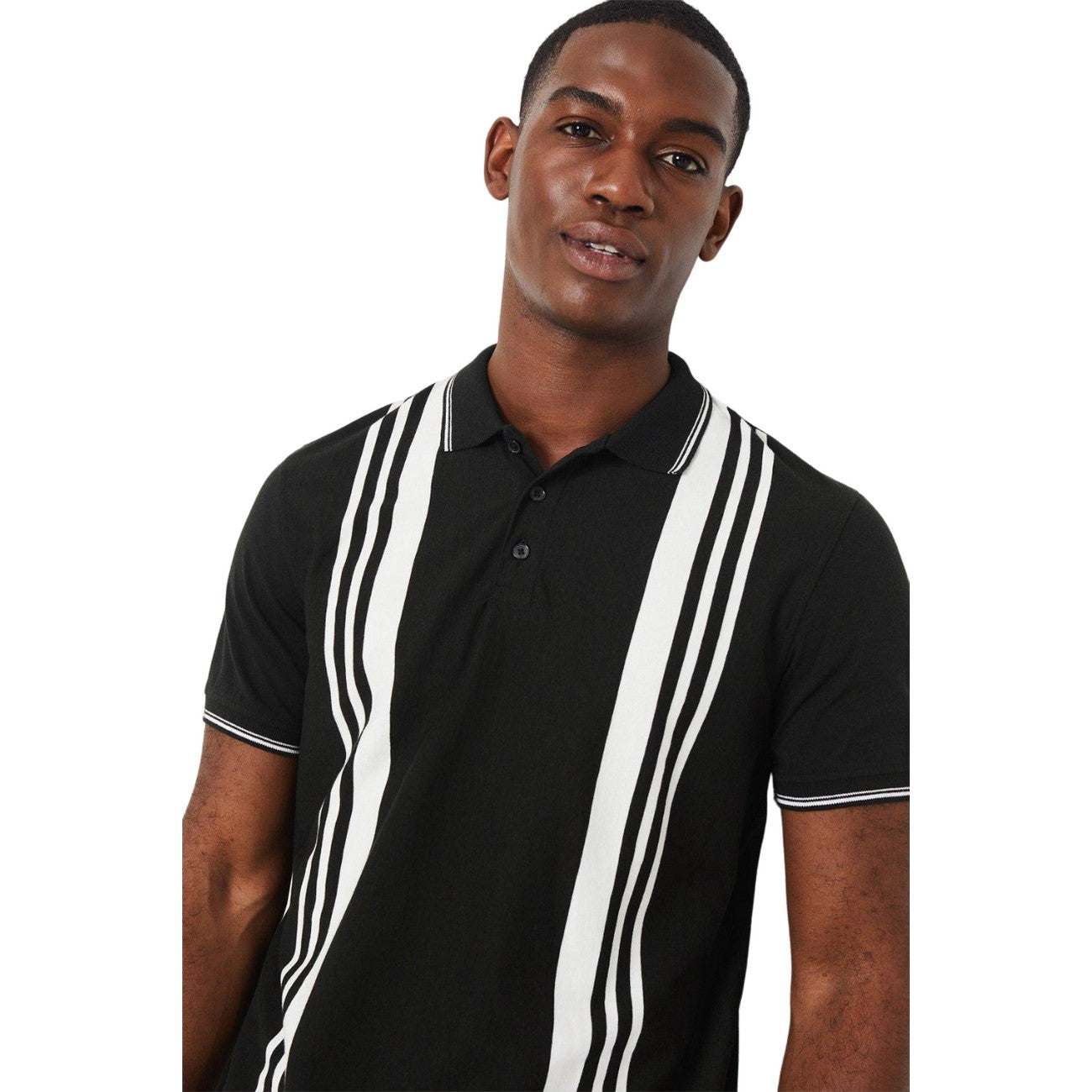 Black - Side - Burton Mens Bowling Stripe Polo Shirt
