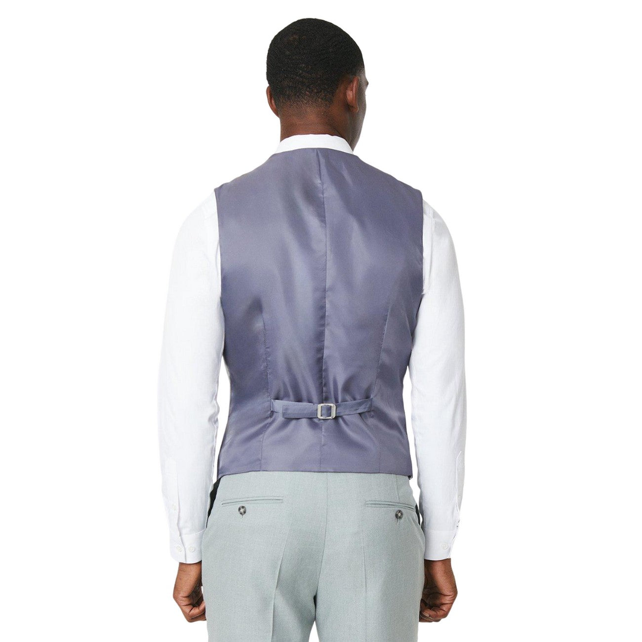 Green - Back - Burton Mens Weave Twill Waistcoat