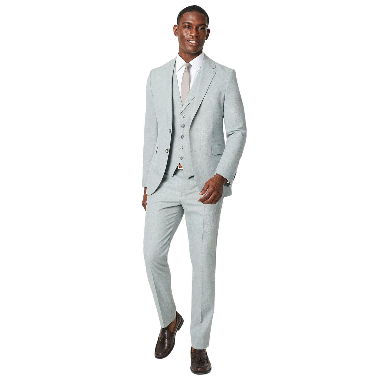 Green - Side - Burton Mens Weave Twill Waistcoat