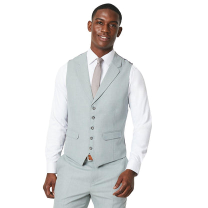 Green - Front - Burton Mens Weave Twill Waistcoat