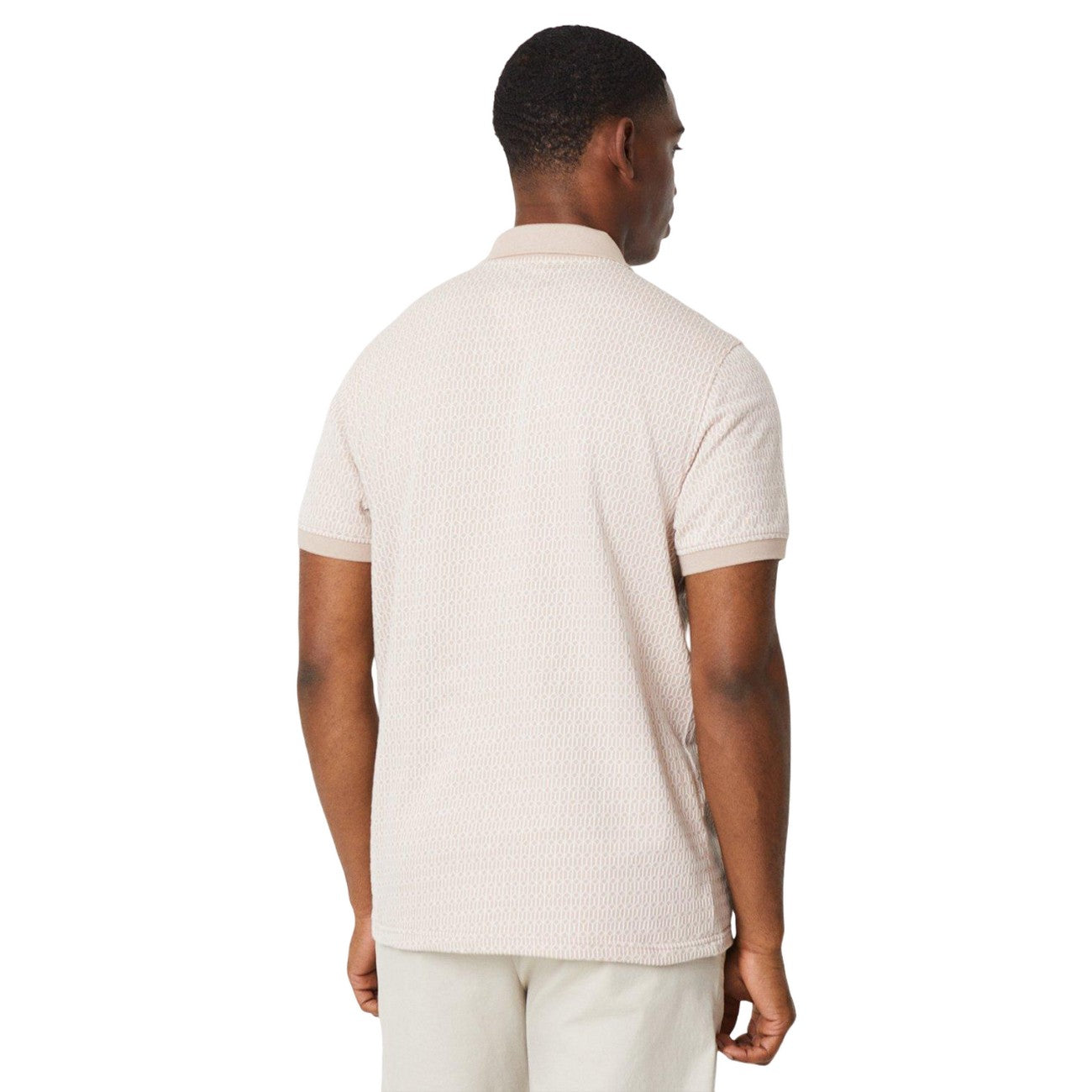 Stone - Back - Burton Mens Geometric Linear Polo Shirt