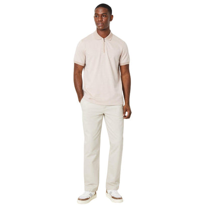 Stone - Side - Burton Mens Geometric Linear Polo Shirt