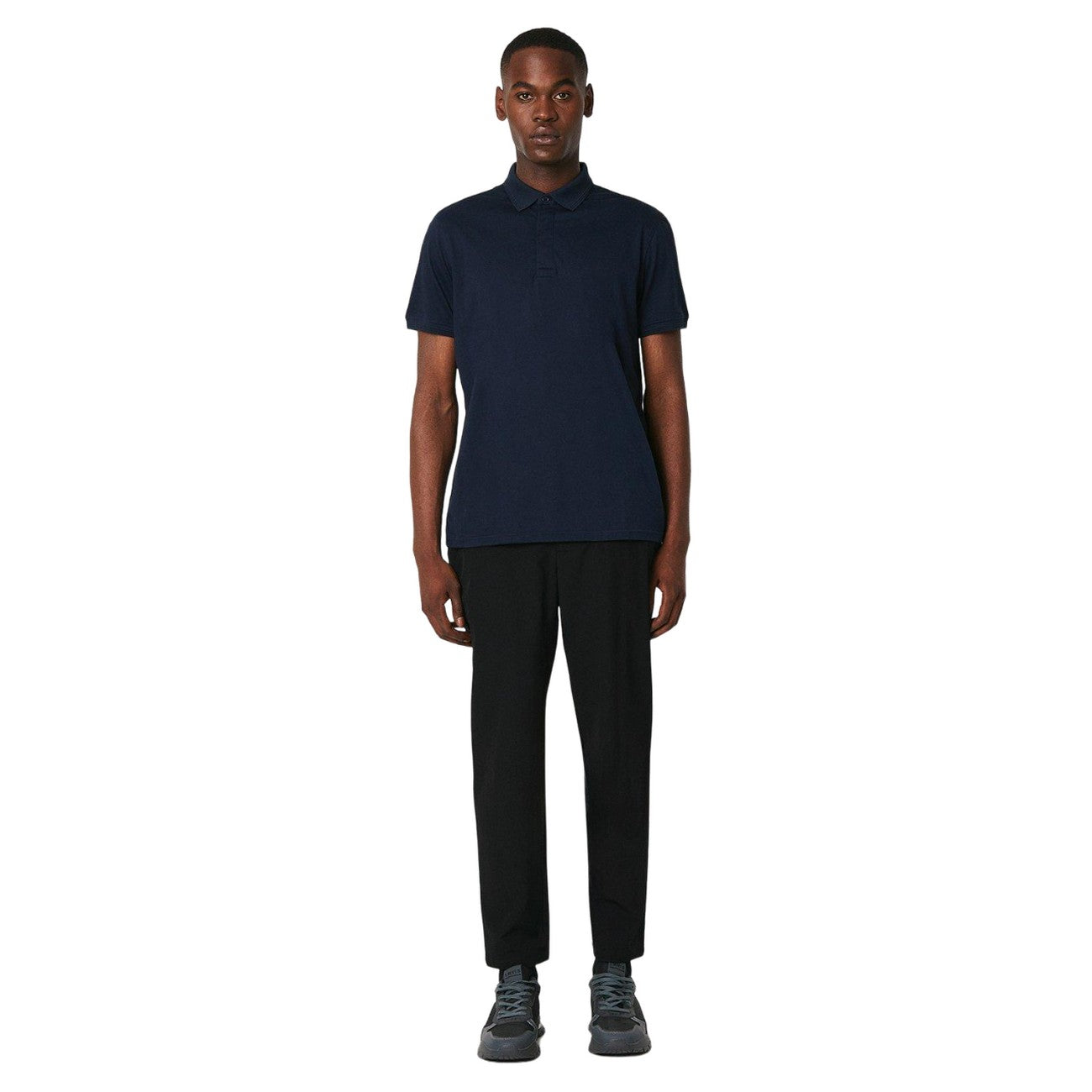 Navy - Side - Burton Mens 1904 Mercerised Cotton Polo Shirt