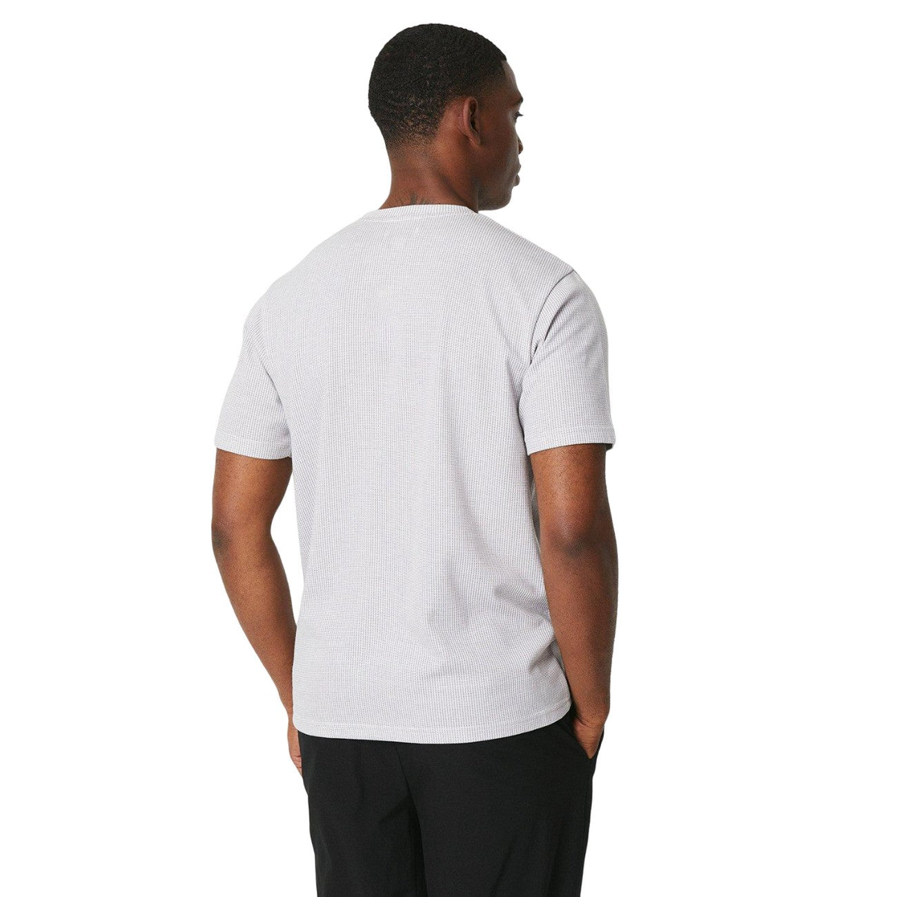 White - Back - Burton Mens Geometric Textured T-Shirt