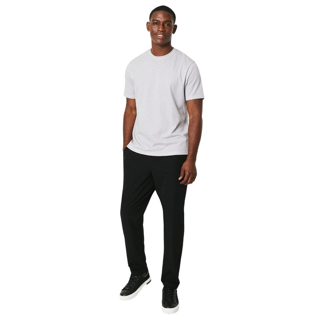 White - Side - Burton Mens Geometric Textured T-Shirt