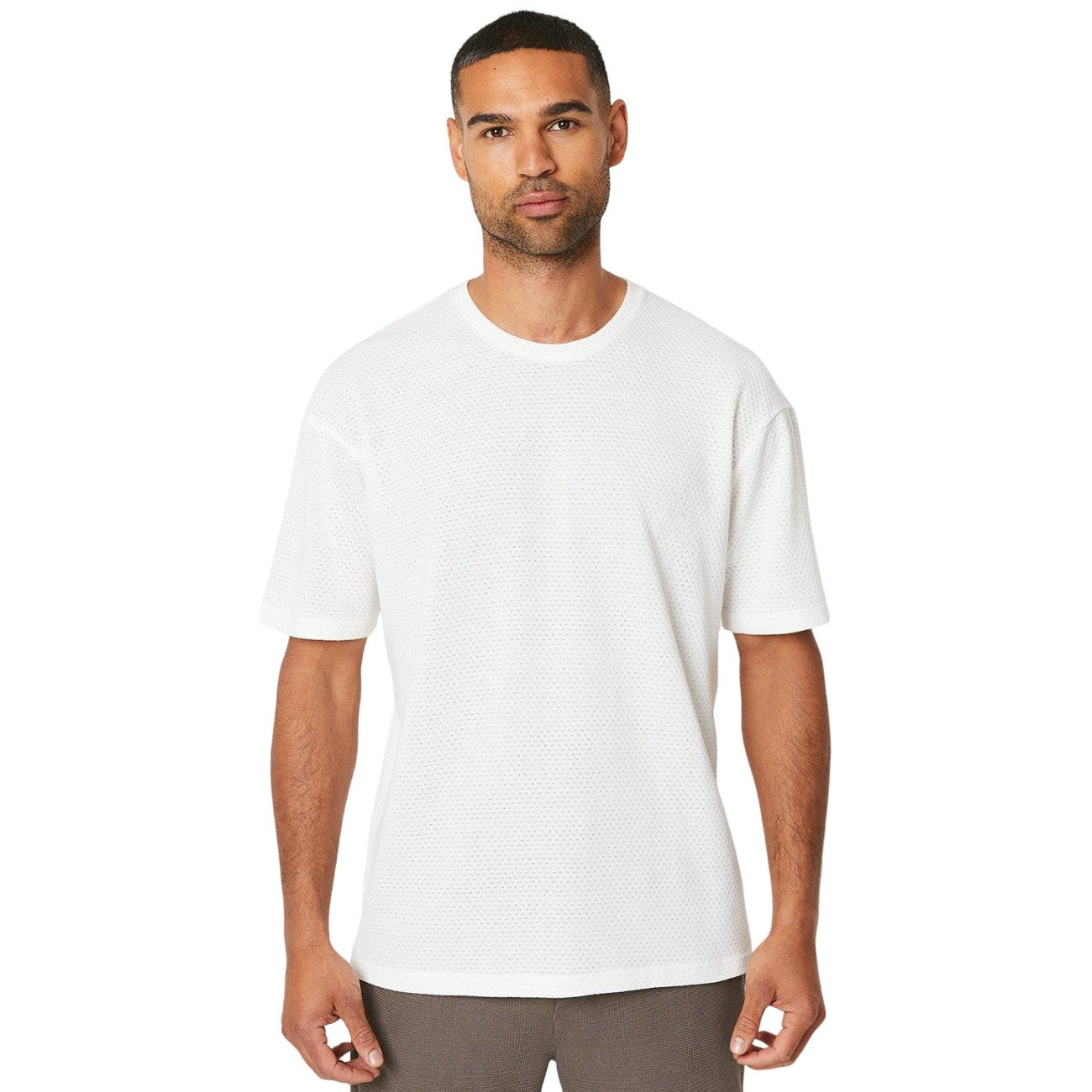 White - Front - Burton Mens Fine Knit Crew Neck T-Shirt