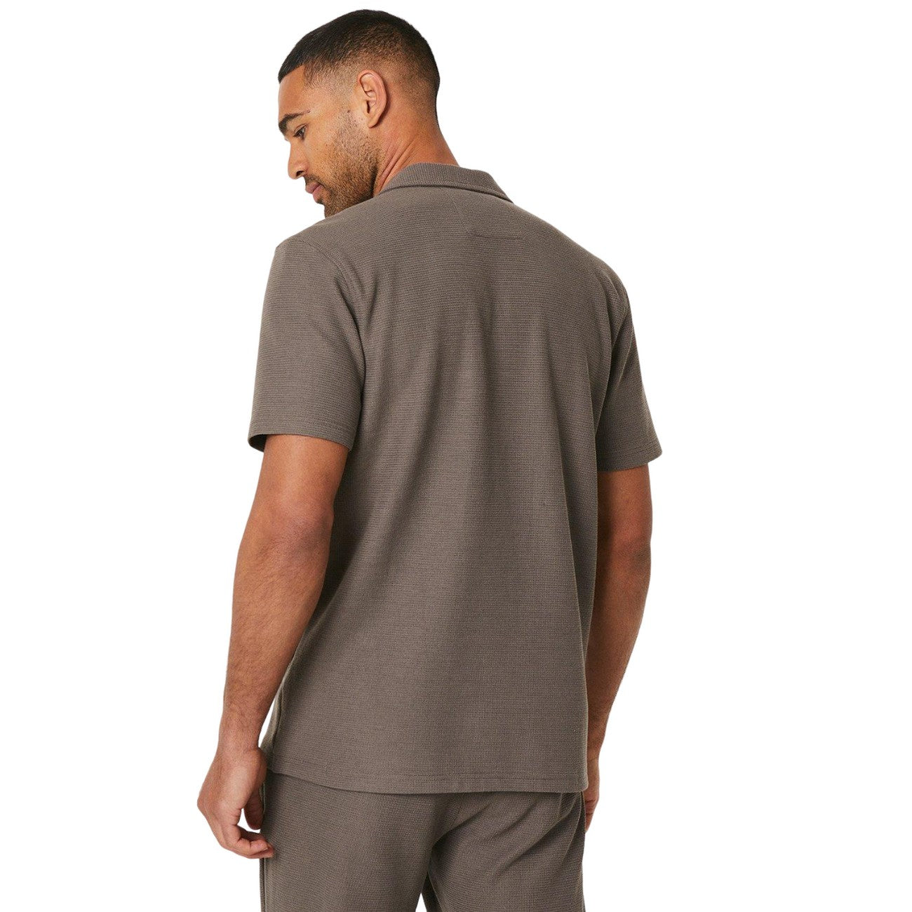 Brown - Back - Burton Mens Jersey Revere Collar Shirt