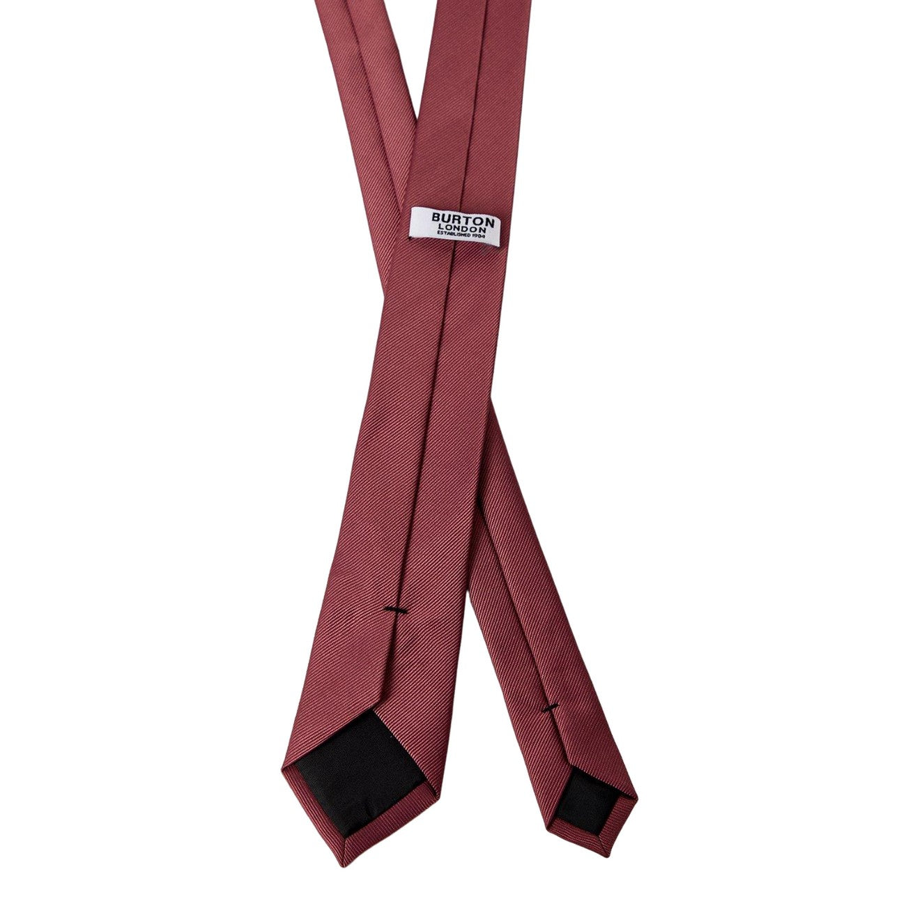 Dark Brown - Back - Burton Mens Dobby Tie
