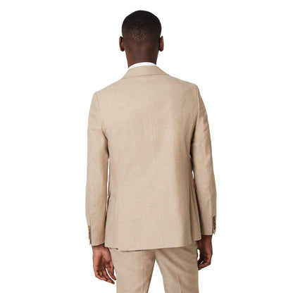 Neutral - Back - Burton Mens End On End Slim Tailored Suit Jacket