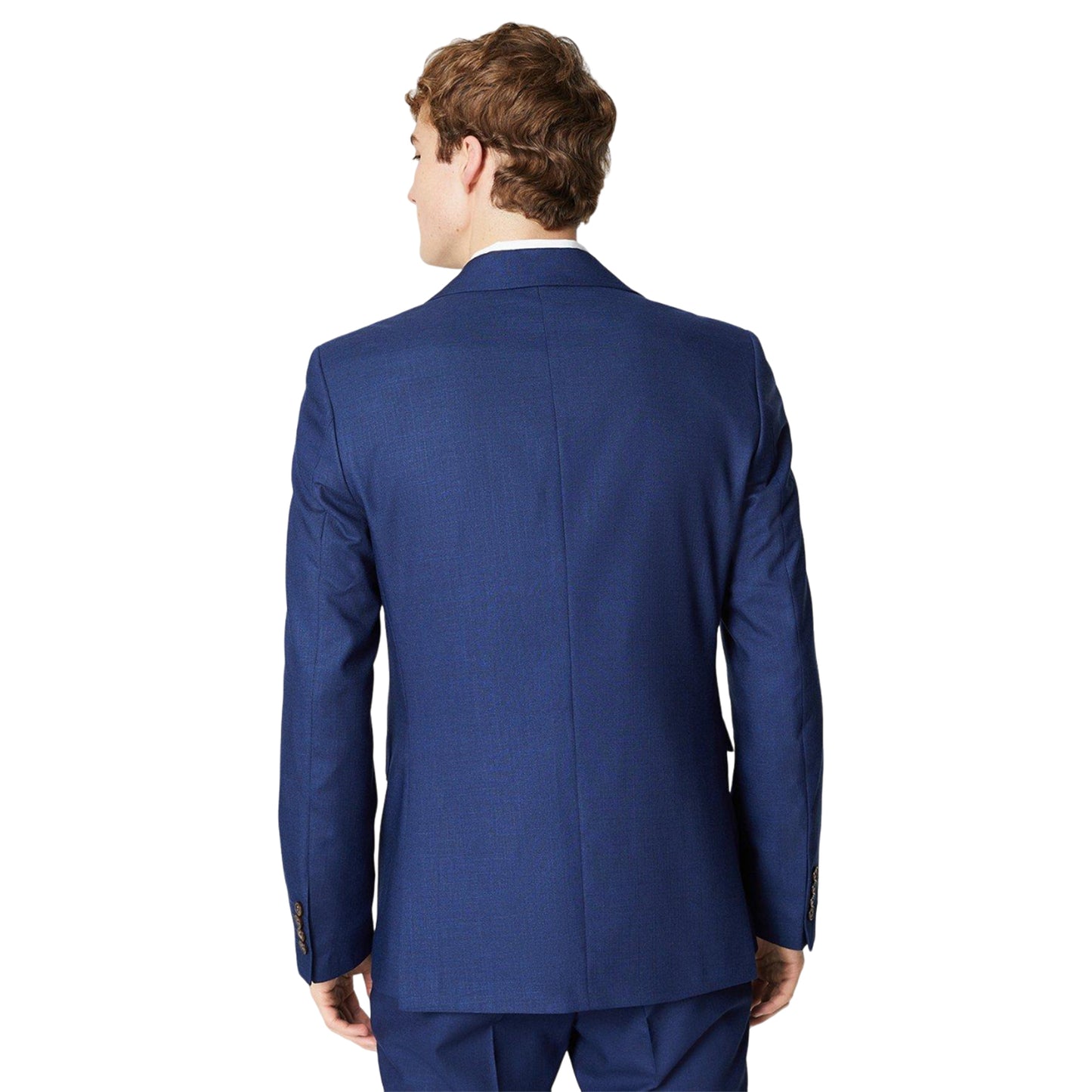 Royal Blue - Back - Burton Mens Sharkskin Suit Jacket