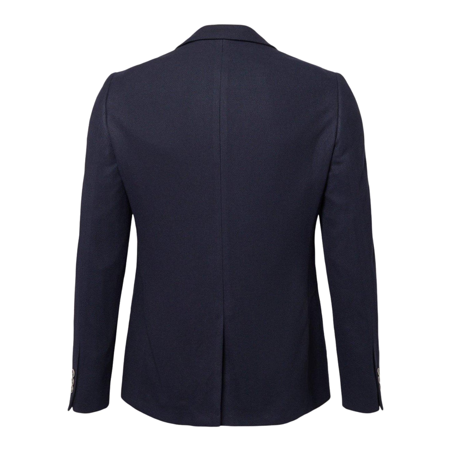 Navy - Back - Burton Mens Pique Jersey Patch Pocket Suit Jacket