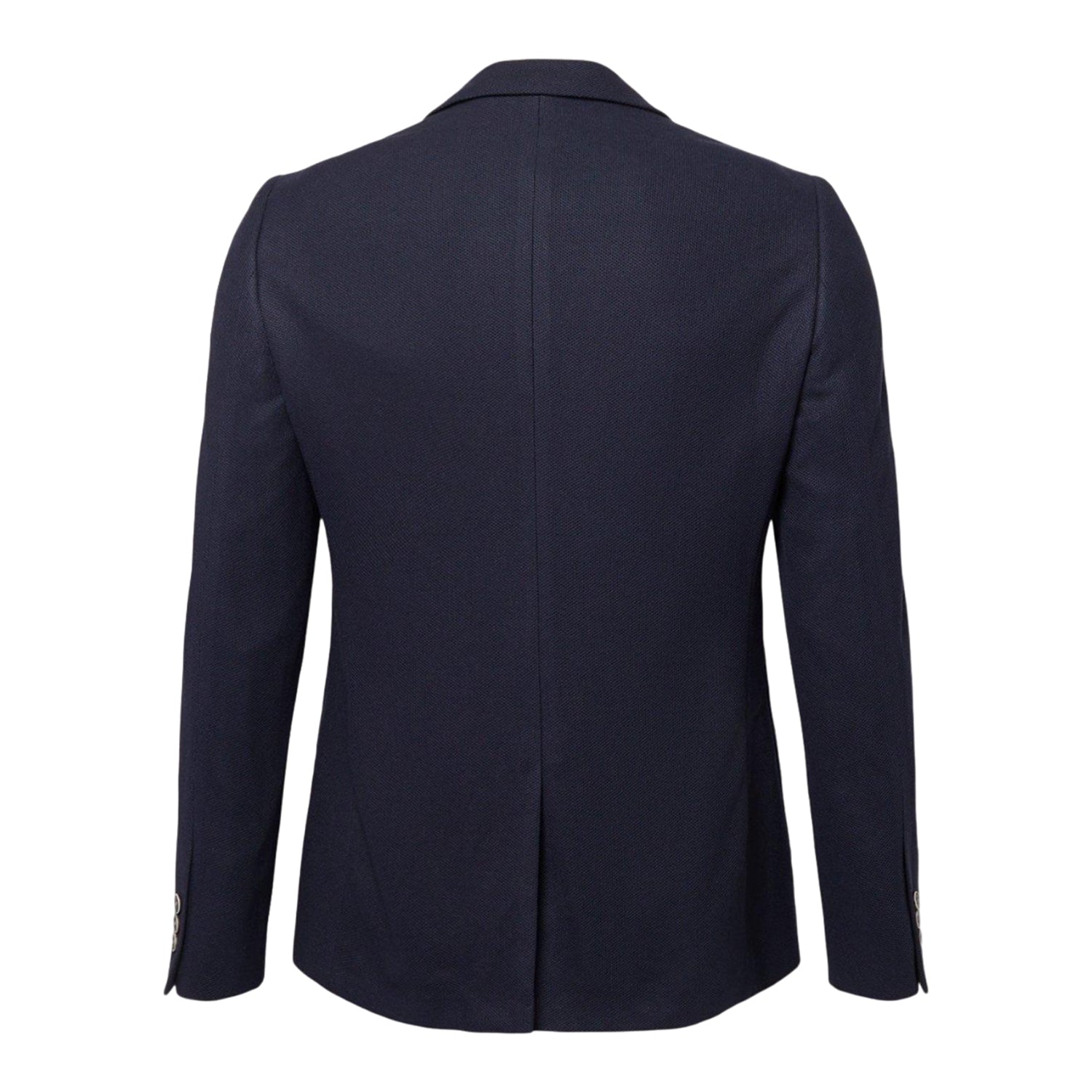 Navy - Back - Burton Mens Pique Jersey Patch Pocket Suit Jacket