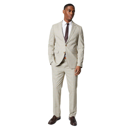 Neutral - Side - Burton Mens Prince Of Wales Check Suit Trousers
