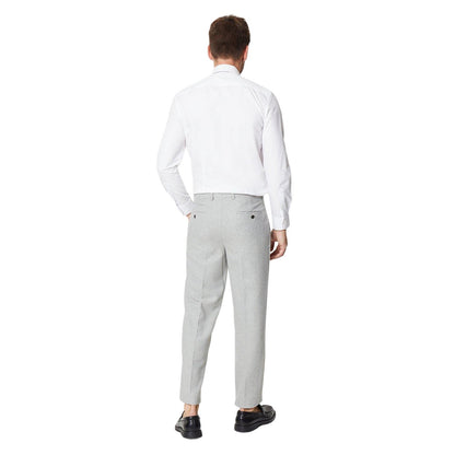 Grey - Back - Burton Mens Tweed Slim Suit Trousers