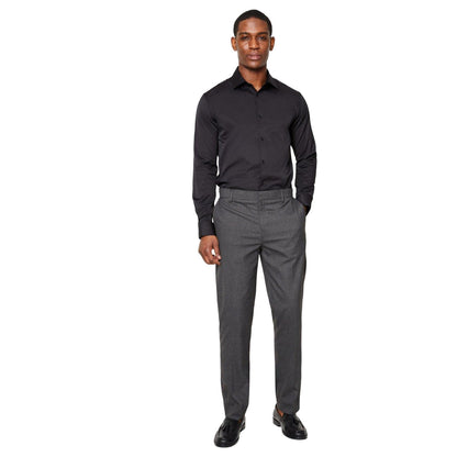 Charcoal - Side - Burton Mens Smart Tailored Suit Trousers