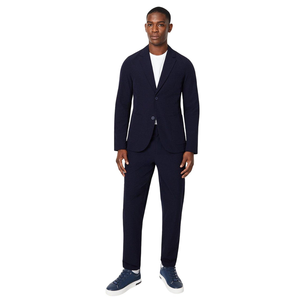 Navy - Side - Burton Mens 1904 Commuter Slim Tailored Trousers