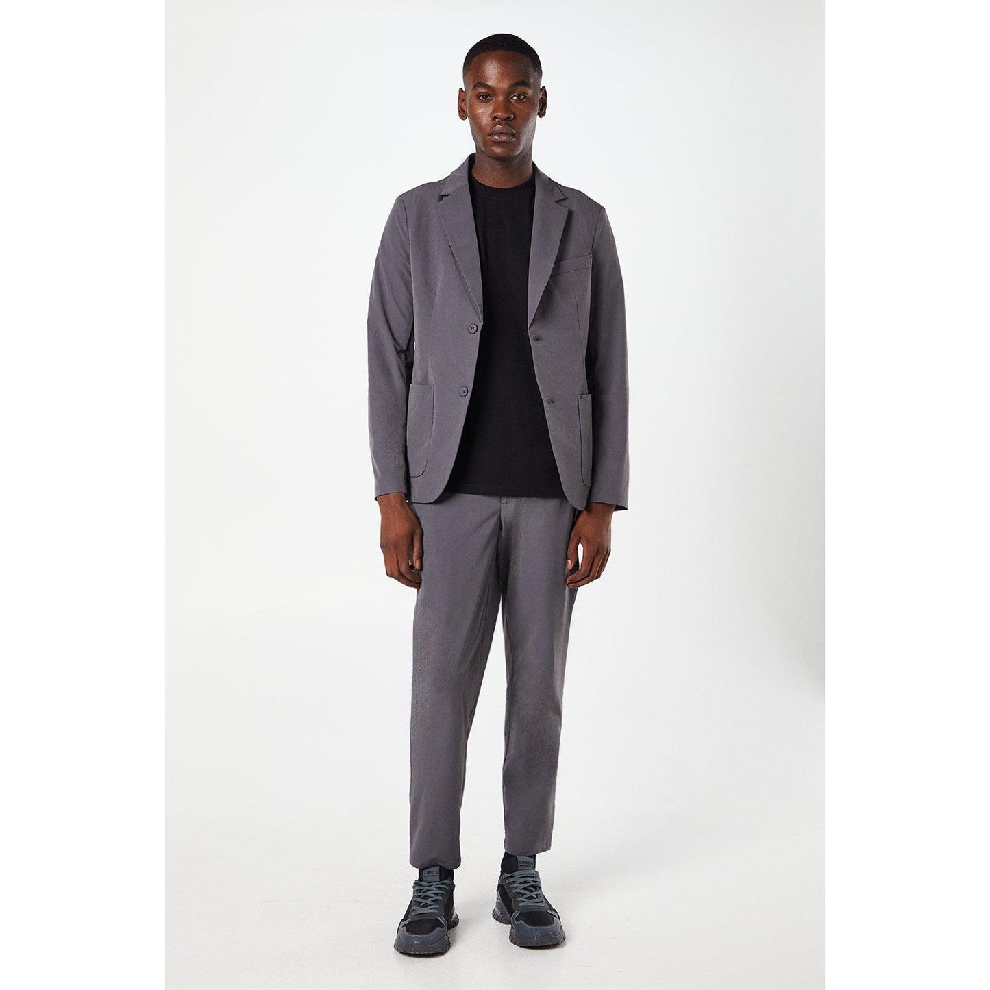 Dark Grey - Front - Burton Mens 1904 Commuter Slim Tailored Trousers