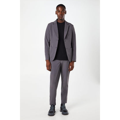 Dark Grey - Front - Burton Mens 1904 Commuter Slim Tailored Trousers