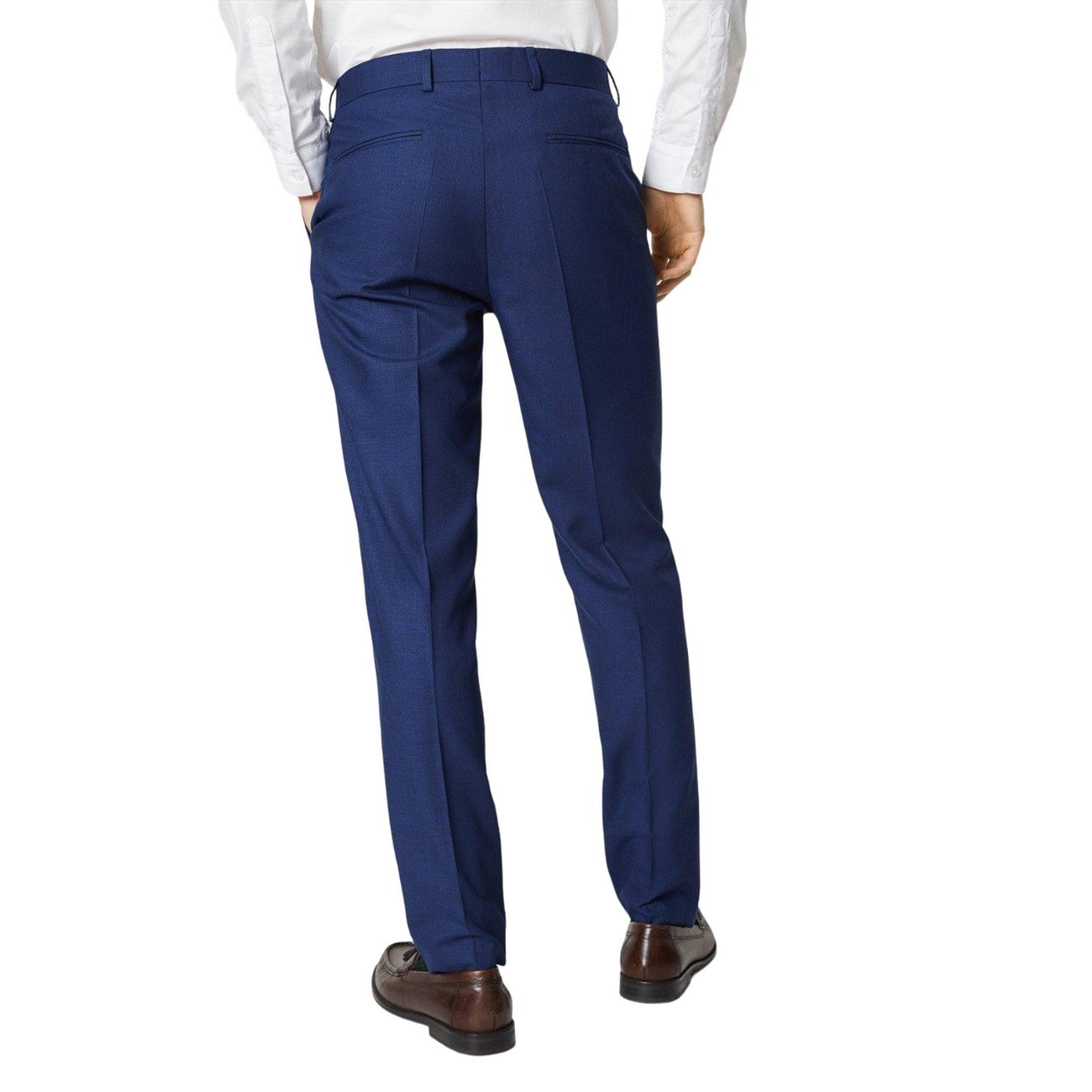 Royal Blue - Back - Burton Mens Sharkskin Suit Trousers