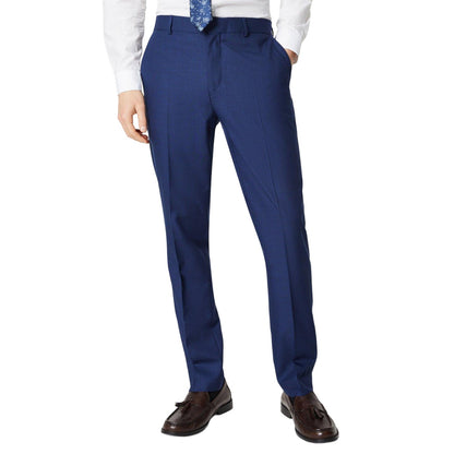 Royal Blue - Front - Burton Mens Sharkskin Suit Trousers