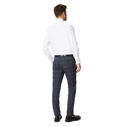 Burgundy - Back - Burton Mens Retro Check Slim Suit Trousers