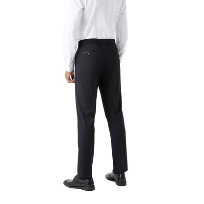 Black - Back - Burton Mens Slim Tailored Tuxedo Trousers