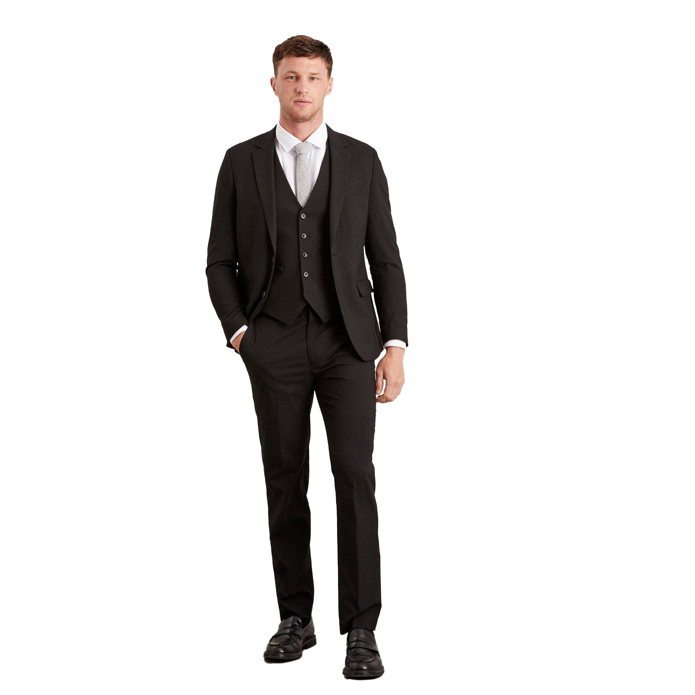 Black - Lifestyle - Burton Mens Essential Slim Suit Trousers