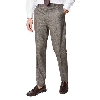 Brown - Front - Burton Mens Heritage Puppytooth Suit Trousers