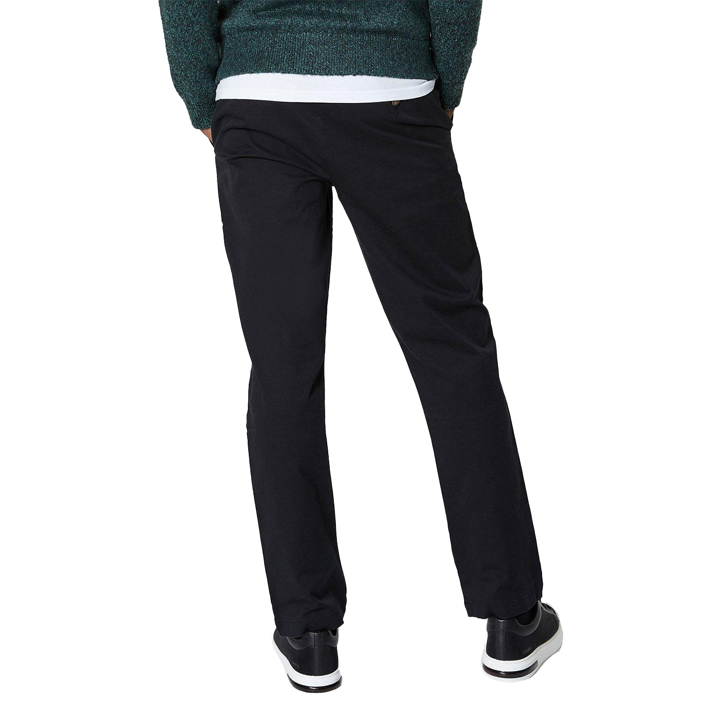 Black - Back - Burton Mens Chino Straight Trousers