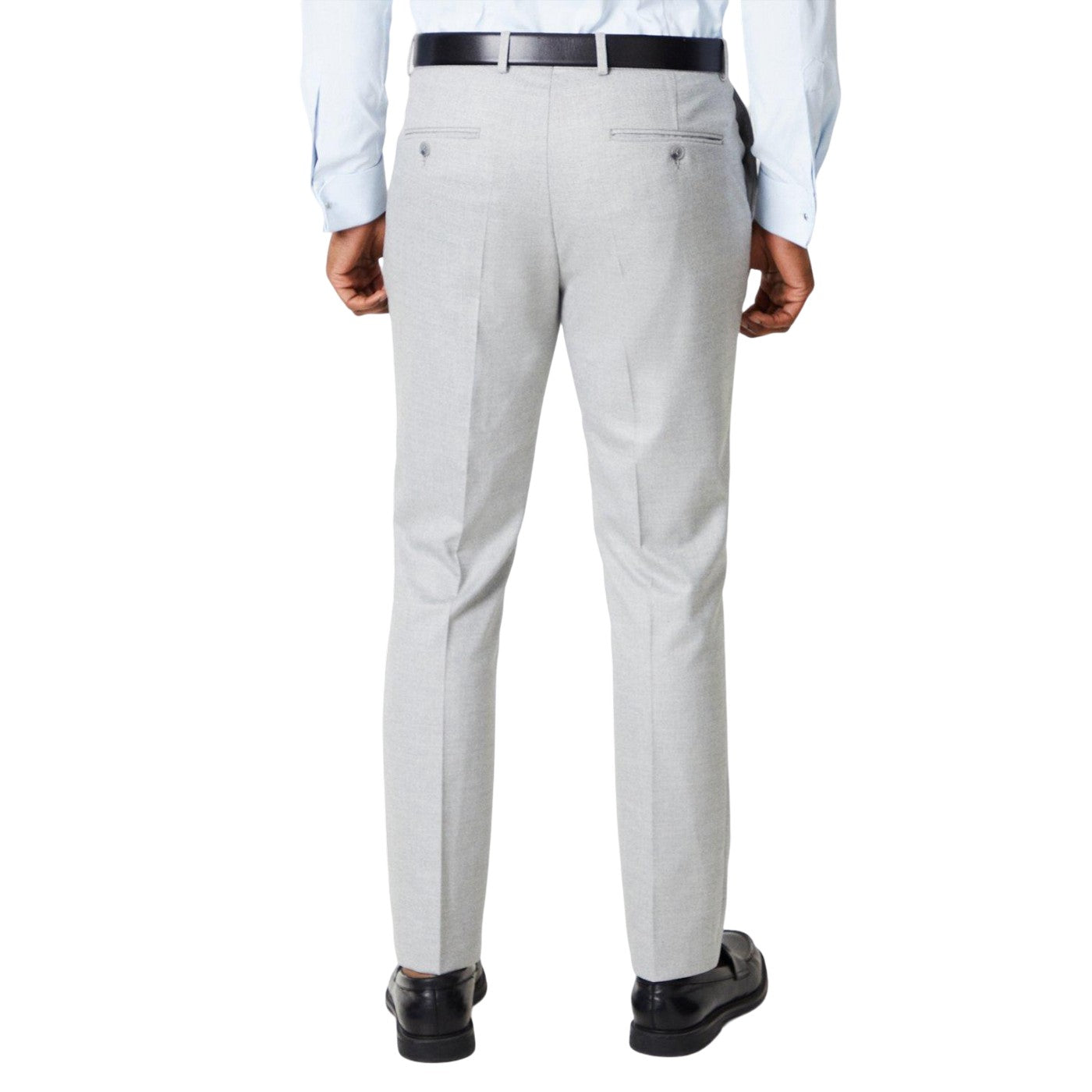 Neutral - Back - Burton Mens Plain Wedding Suit Trousers