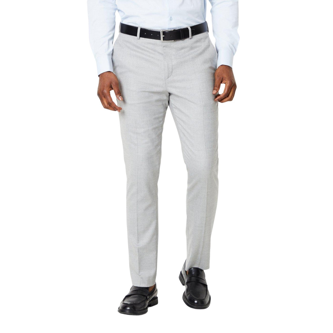 Neutral - Front - Burton Mens Plain Wedding Suit Trousers