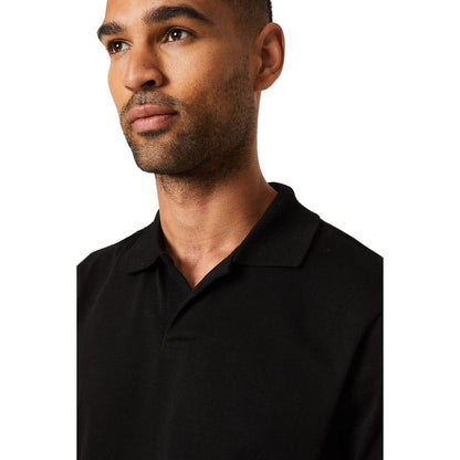 Black - Side - Burton Mens Jersey Revere Collar Polo Shirt