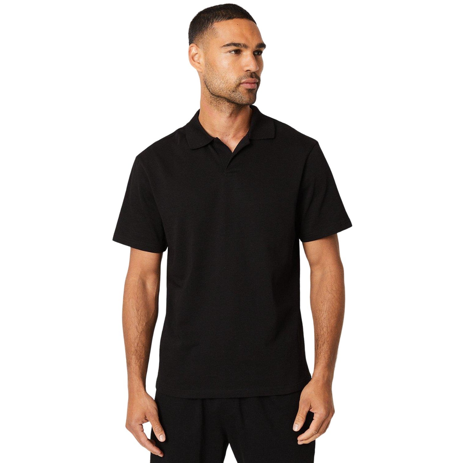 Black - Front - Burton Mens Jersey Revere Collar Polo Shirt