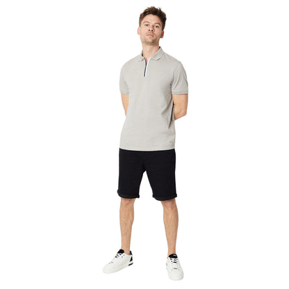Silver Grey - Side - Burton Mens Zip Split Placket Polo Shirt