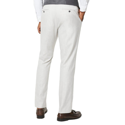 Pale Grey - Back - Burton Mens Linen Blend Slim Suit Trousers