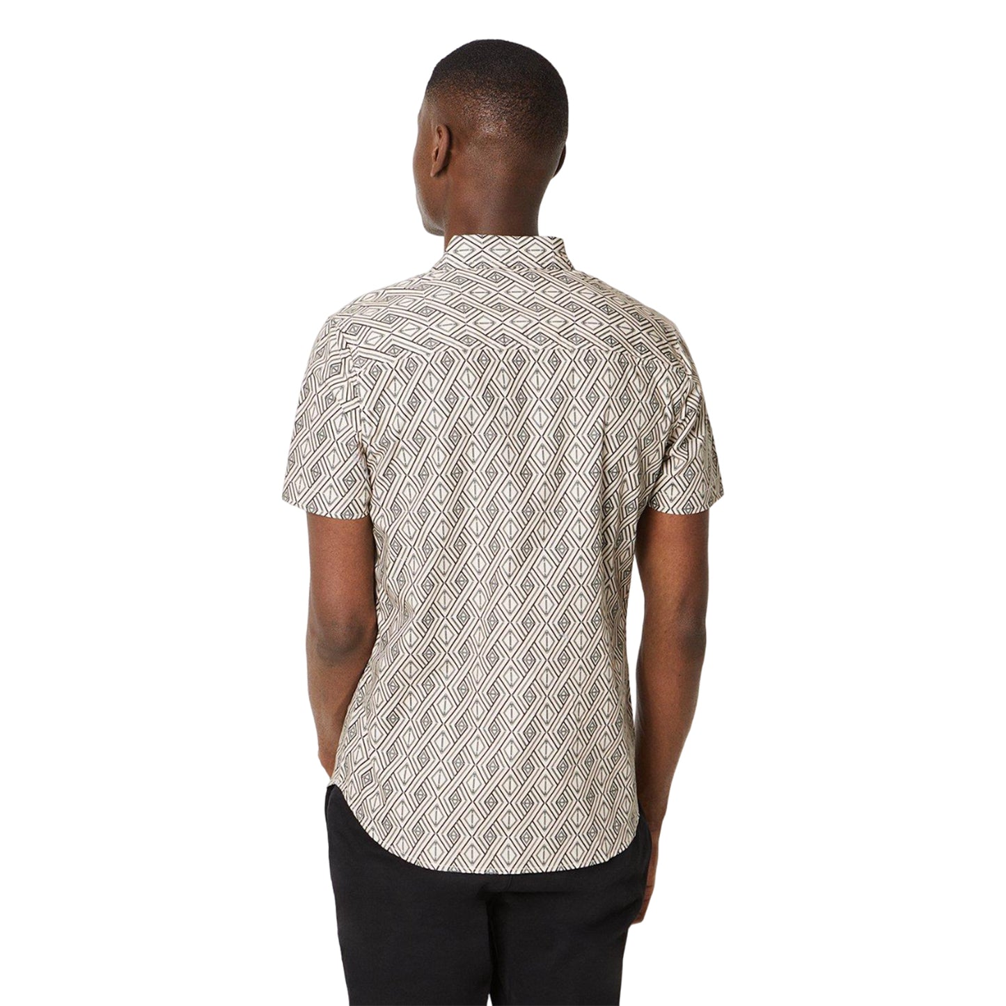 Mushroom - Back - Burton Mens Diamond Short-Sleeved Shirt