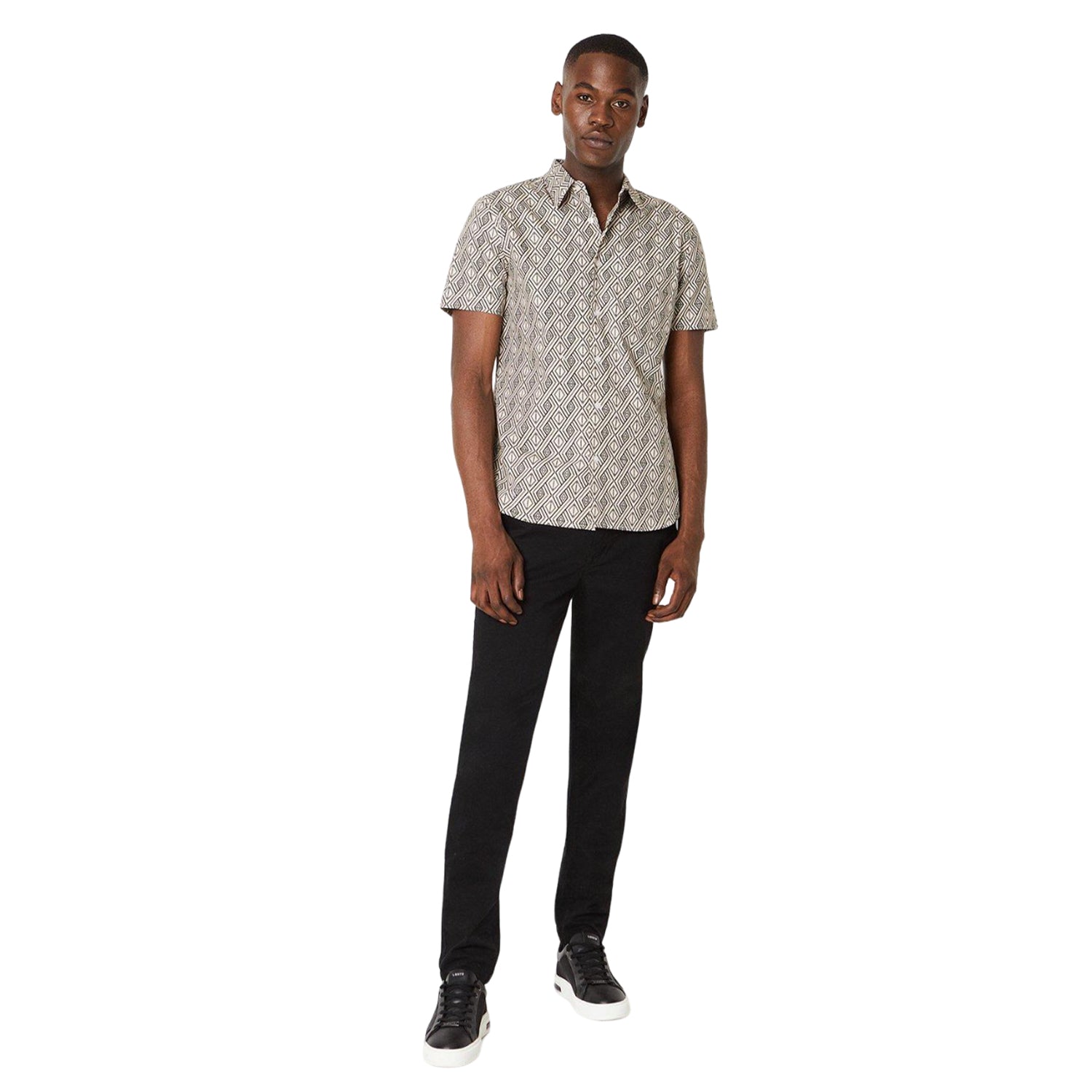 Mushroom - Side - Burton Mens Diamond Short-Sleeved Shirt