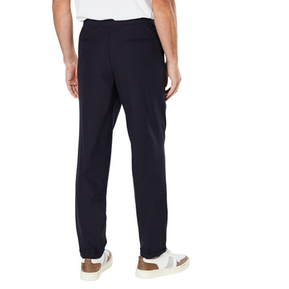 Black - Back - Burton Mens Pleated Elasticated Waist Tapered Trousers