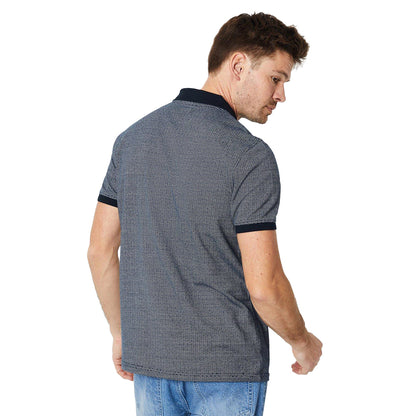 Navy - Back - Burton Mens Dash Jacquard Polo Shirt