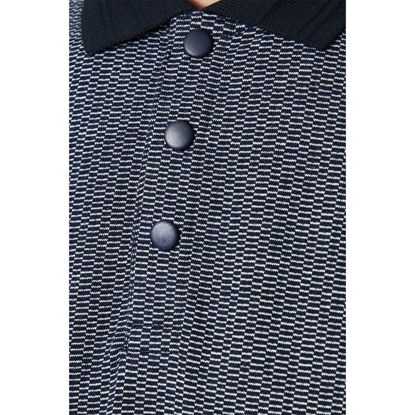 Navy - Side - Burton Mens Dash Jacquard Polo Shirt