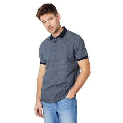 Navy - Front - Burton Mens Dash Jacquard Polo Shirt